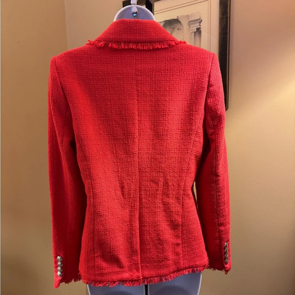 NWT House of Harlow woven double breasted coral red blazer jacket. Size S - Picture 5 of 9